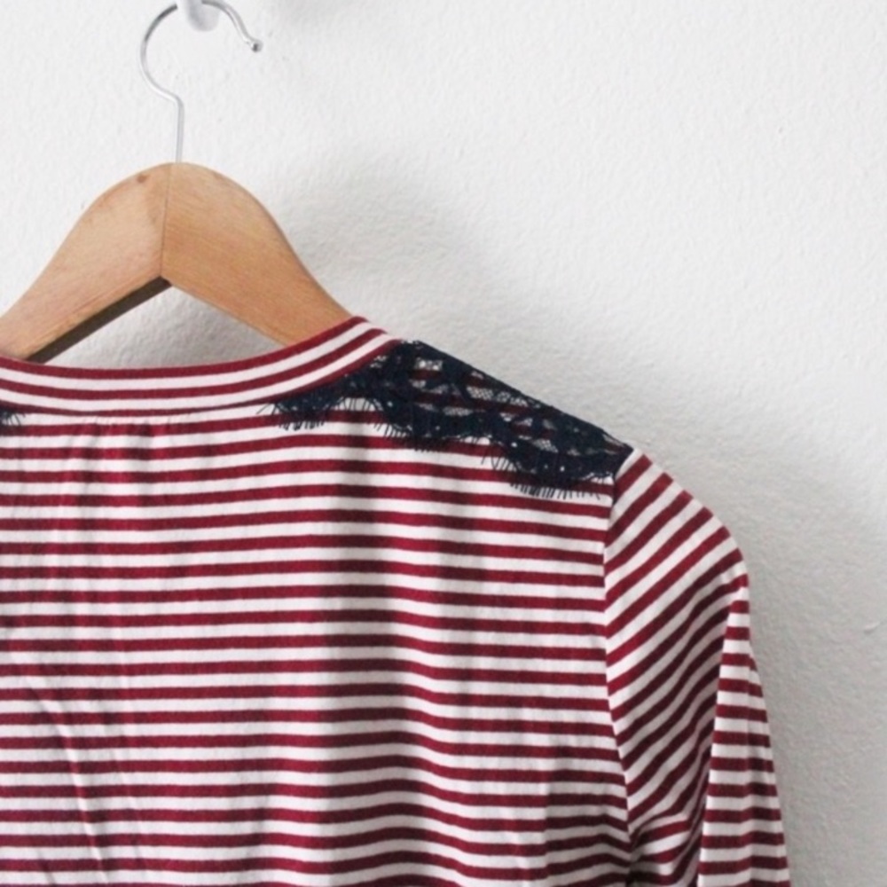 RELISTED ๐ HP ๐ J. Crew Striped Lace Long Sleeve L572 - Picture 5 of 7